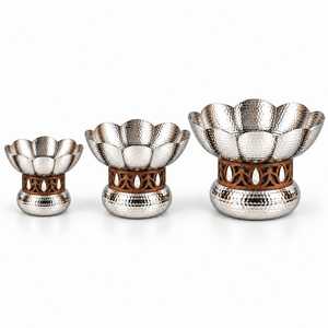 Bol à chocolat unique en aluminium au design décoratif moderne pour les intérieurs résidentiels, les espaces hôteliers et le marché de la vaisselle haut de gamme - Product Image 2
