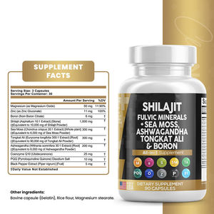 Cápsulas de Shilajit Multihierbas (90 Unidades) con Musgo Marino, Ashwagandha, Tongkat Ali, Boro y Ácido Fúlvico, Suplemento Dietético para Adultos - Product Image 3