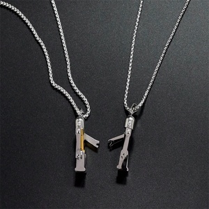 สร้อยคอหุ่นยนต์สแตนเลสแบบปรับได้ น่ารัก สั่งทำได้ตามต้องการ - Product Image 3