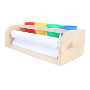 Chevalet en bois pour enfants avec rangement de bureau, tableau à dessin à roulettes et porte-crayons pour tout-petits - Jouets éducatifs - Product Image 2