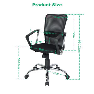 Sedia da Ufficio WS1173 con Schienale in Rete, Sedia Ergonomica Nera in Plastica e Tessuto a Rete per Personale e Uso Esterno - Product Image 4