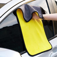 Marché allemand Taille de couleur personnalisée Emballage jaune 800gsm Microfibre 100% Serviette de nettoyage en microfibre pour voiture