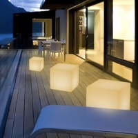 Étanche RVB lumière modifiable moderne tabouret de bar meubles salle à manger parc extérieur étanche LED Cube lampe de nuit rougeoyante