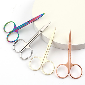 Microtijeras de acero inoxidable para manicura, cabezal recto y curvado profesional - Product Image 1