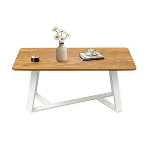 Grande table basse moderne avec structure en métal, pieds antidérapants, table centrale stable pour la maison, le bureau ou la salle de séjour - Product Image 2