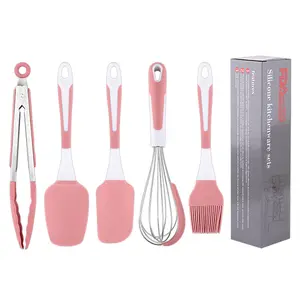 online Home Kitchen Accessories 5Pcs Heat Resistant Food Silicone Kitchen Utensils Cooking Spatula Set