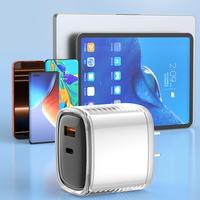 Adaptateur mural 20W GaN Ice Crystal à double port PD 3.0, charge rapide, 2 ports USB-C type C, design portable