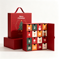 Boîte de calendrier de l'avent de luxe à 24 tiroirs pour emballage de compte à rebours de Noël avec matériau en papier écologique