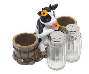 Holstein – ensemble de salière et poivrière de vache décorative avec support de seaux à eau à l'<span class=keywords><strong>ancienne</strong></span>, Figurine de décoration d'animaux de ferme - Product Image 2