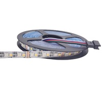Bande LED WS2812 RGBCW 5050 Flexible CCT, éclairage intelligent à pixels adressables, PCB 12 mm, découpable, dimmable, IP33