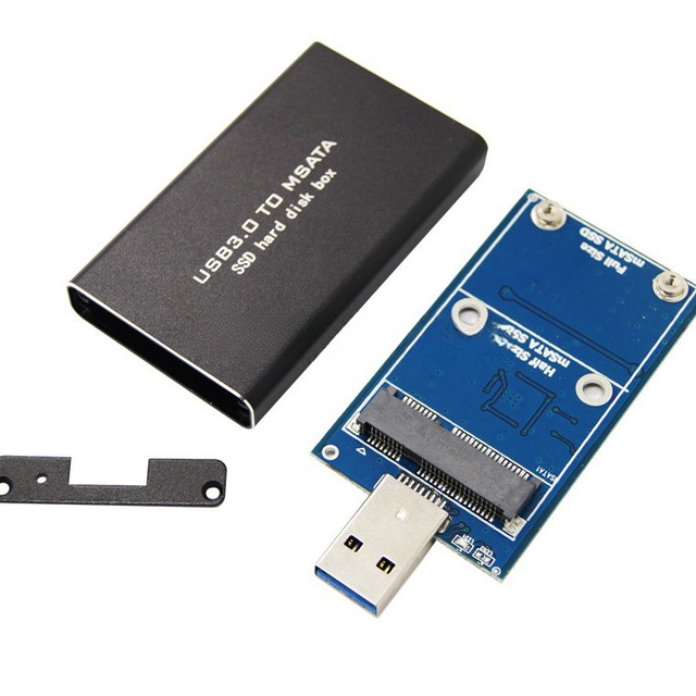 MSATA to SSD USB3.0 Plug-in Wireless External Hard Drive Enclosure Mini PCI-E to USB Adapter Converter with ASM Chip