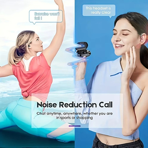 SP16 Earphone TWS nirkabel dengan mikrofon, earbud olahraga Bass Stereo lari waktu siaga panjang, Earphone musik kait telinga - Product Image 3