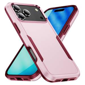 Coque de téléphone 2-en-1 compatible avec iPhone 17 Pro Max, étui de protection antichoc pour iPhone 16E/15 - Product Image 2