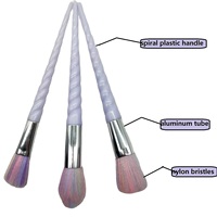Pinceaux de maquillage licornes, brosses à poils colorés, fond de teint, fard à paupières, Kit de 10 pièces