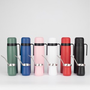 Özel <span class=keywords><strong>1000ml</strong></span> 160ml çift duvar hediyeler termos fincan paslanmaz çelik yalıtımlı seyahat Yerba Mate termos bardak ile Set - Product Image 2