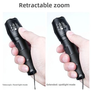 T6 USB sạc ngoài trời nhỏ đèn pin mạnh mẽ <span class=keywords><strong>LED</strong></span> ánh sáng màu đen Zoom quang học không thấm nước IP65 đánh giá Hợp kim nhôm cho - Product Image 2