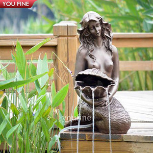 YOUFINE Statua di Sirena e Sirena Umanoide in Bronzo a Grandezza Naturale, Patina Bicolore per Decorazioni da Spiaggia - Product Image 5