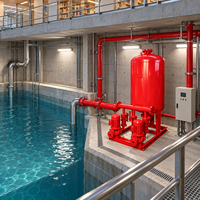 Ensemble complet de pompes à incendie stabilisatrices de pression avec surpresseur pour les systèmes d'alimentation en eau des hydrants et des sprinklers des bâtiments commerciaux