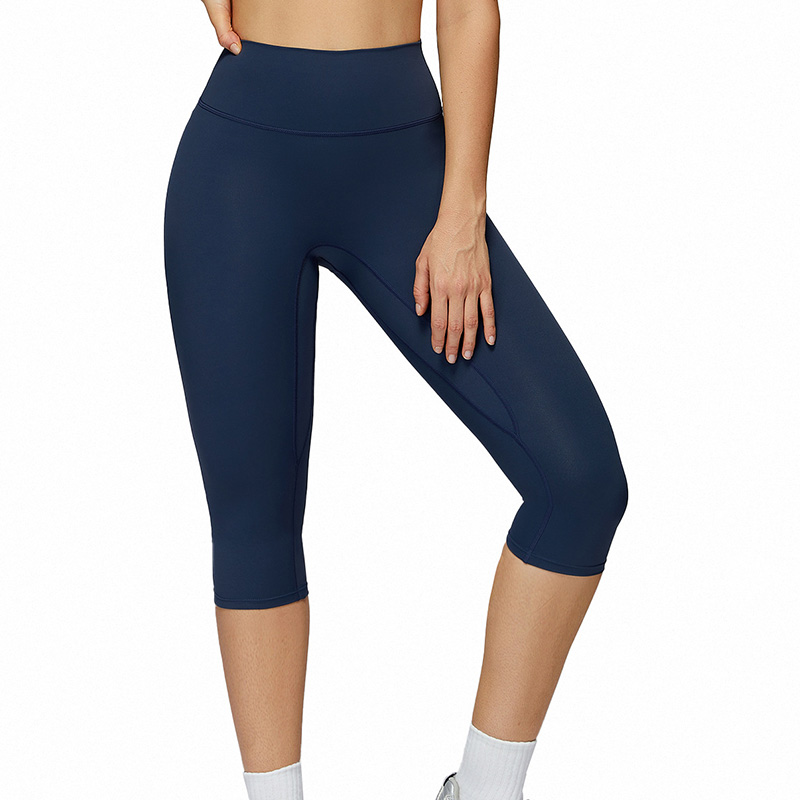 EZK3127  Women's High Waist Quick-Dry Slimming Mid-Length Yoga Pants Cross-Border Outdoor Fitness Leggings