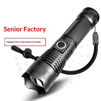 Lampe torche tactique IP65 à lumière puissante, rechargeable, longue durée de vie de la batterie, en alliage d'aluminium, multifonctionnelle, mini LED blanche pour le camping