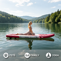 Vente flash : SUP gonflable Drop Stitch 11' x 33" avec pompe, planche à pagaie florale magenta pour le yoga, la pêche et les excursions