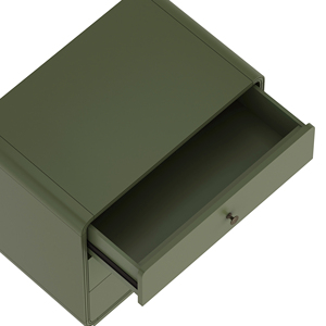 Green Nightstand With Three <b>Drawers</b> Modern <b>Storage</b> Unit Bedroom Furniture - Product Image 5