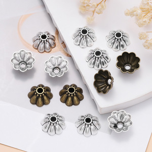 Zinc Alloy <b>Flower</b> Bead Caps For <b>Bracelet</b> Making Ancient Silver And Bronze Plated DIY Jewelry Findings 10mm Hollowed Out Shape - Product Image 4