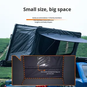 Tente de toit de voiture en alliage d'aluminium à ouverture latérale, grand espace, double couche, imperméable, quatre saisons, pour l'extérieur et la famille - Product Image 4