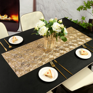 PVC Küche Esstisch Tischset, rutsch feste hohle Bronzing Wärme isolierung Home Hotel dekorative Tisch läufer für Esstisch - Product Image 1