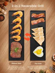 Grill à <span class=keywords><strong>raclette</strong></span> <span class=keywords><strong>2</strong></span> en 1, grill de table électrique rotatif, machine à <span class=keywords><strong>raclette</strong></span> 1400W <span class=keywords><strong>pour</strong></span> 8 <span class=keywords><strong>personnes</strong></span> avec plaques antiadhésives réversibles - Product Image 3