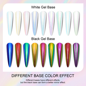 Ensemble de poudre à ongles multicolores scintillantes effet aurore, pigment effet miroir chromé pour nail art DIY et manucure en salon - Product Image 2