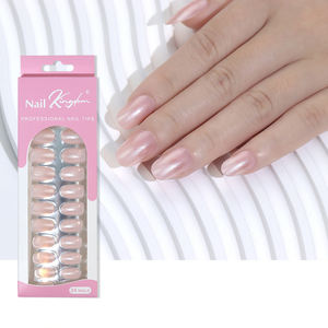 24 Uñas Postizas de Verano, Diseño de Color Sólido, Cobertura Completa, Pre-Encoladas, Reutilizables, Precio al por Mayor - Product Image 5