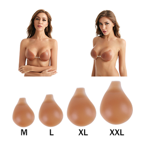 Soutien-gorge sans bretelles pour gros seins, forme cuillère, push-up, sans trace, réutilisable, en silicone - Product Image 1