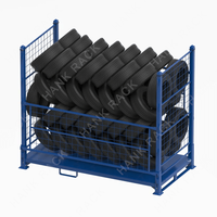 Étagère à pneus industrielle en acier robuste pour entrepôt, avec protection anticorrosion, conception portable/sur patins