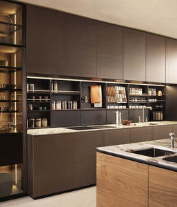 Gabinetes de Cocina Modernos de Roble Personalizados con Puertas de Madera Sólida para Proyectos de Hoteles y Oficinas - Product Image 5