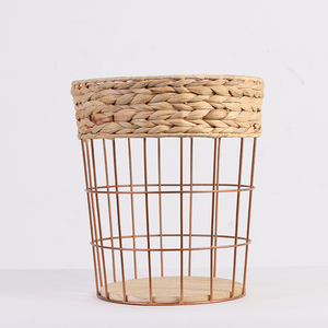 Hotel Room Restaurant Square Trash Bin Paper Basket Uncovered Garden Rattan Trash Bin