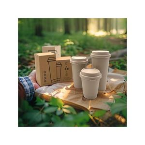 Gobelets écologiques entièrement biodégradables sans plastique de 16 oz en fibres de thé compostables pour emballages de boissons OEM ODM - Product Image 1