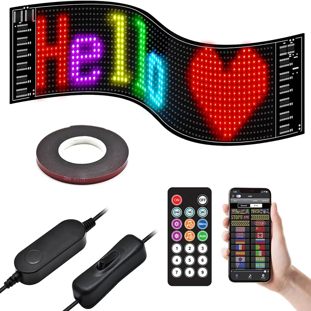 GOTUS brilhante rolagem publicidade LED sinal, 1696 1664 série controle remoto versão Bluetooth App controlado LED sinal do carro