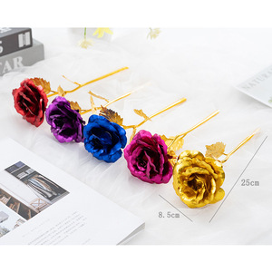 24K Golden Rose Artificial Flower Gift Box Gift Graduation Bouquet Valentine S Day Gift Creative Birthday Christmas Elegant Hal
