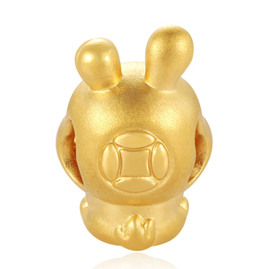 Wholesale Rabbit shape High-end luxury <b>beaded</b> Cute <b>bracelet</b> accessories <b>beaded</b> 24K Solid Gold <b>beaded</b> - Product Image 2