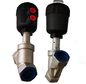 Stainless Steel 304 Double Action Pneumatic NPT Threaded Angle Seat Valve for Air Water Steam <strong>Control</strong> - Product Image 1