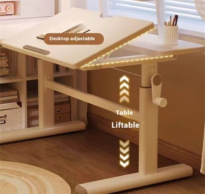 Регулируемый по высоте эргономичный стол для домашних заданий с книжной полкой, мебель для дома HDF, детский Рабочий стол для учебы - Product Image 2