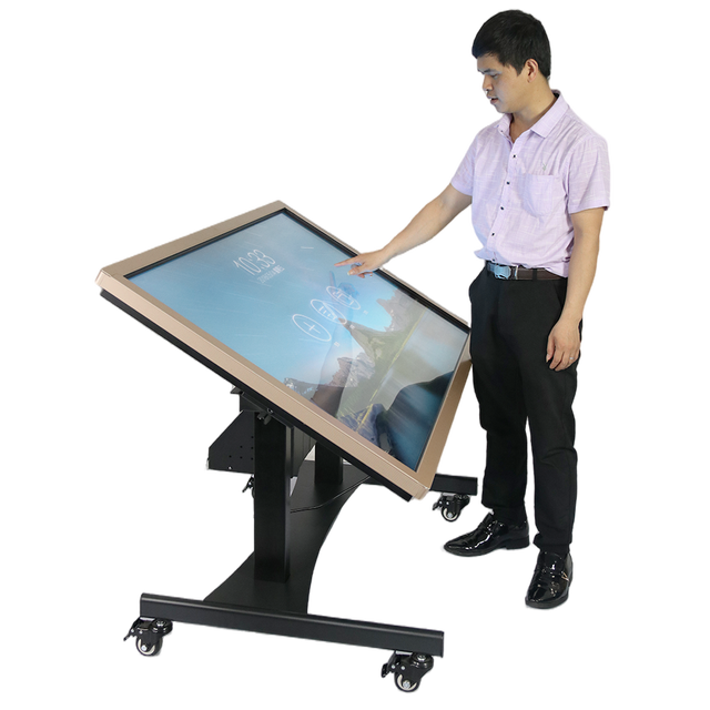 Best Value Steel Electronic Lift Flip Stand 46-65 Interactive Flat Panel Touch Monitor TV Learning Conference Wireless Remote