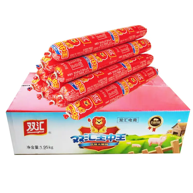 Ham sausage alimentos rápidos, 65g por vara selecionada instantânea de porco e frango marca famosa chinesa, venda quente de 30 peças por caixa