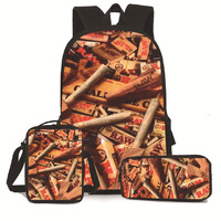 Mochila de Viaje para Hombre con Diseño Gráfico Personalizado de Bajo MOQ, Impresión Digital 3D de Backwoods Cookie RAW, Juego 3 en 1