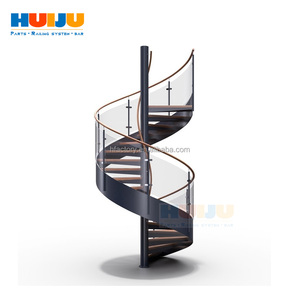 Escalera <span class=keywords><strong>de</strong></span> Caracol Moderna HJ con Peldaños <span class=keywords><strong>de</strong></span> <span class=keywords><strong>Madera</strong></span>, Barandilla <span class=keywords><strong>de</strong></span> Vidrio, <span class=keywords><strong>Escaleras</strong></span> Flotantes, Peldaños <span class=keywords><strong>de</strong></span> <span class=keywords><strong>Madera</strong></span>, Escalera Interior <span class=keywords><strong>de</strong></span> Lujo Artística - Product Image 1