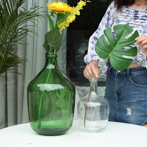 <span class=keywords><strong>Vaso</strong></span> di fiori da tavolo in vetro nordico rotondo grande pancia all'ingrosso per la decorazione domestica vasi in vetro trasparente e cristallo per fiori - Product Image 4