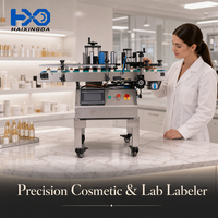 Machine d'étiquetage autocollante de bureau pour cosmétiques et boissons, étiquetage enveloppant, avant/arrière, haut/bas sur verre/plastique
