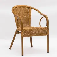 Round Rattan Wicker Chairs, French Bistro Circle Armchair