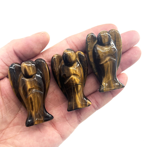 批发1-4英寸天使雕刻紫水晶、Unakite、青金石、Tgier眼睛、红玉石、石英水晶用于愈合 - Product Image 6